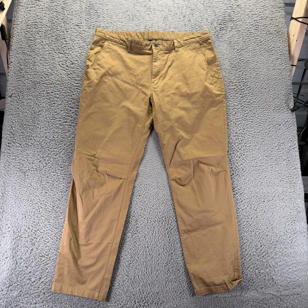 The North Face Pant Men 40x32 Brown Cotton Khakis Straight Travel Hiking Stretch